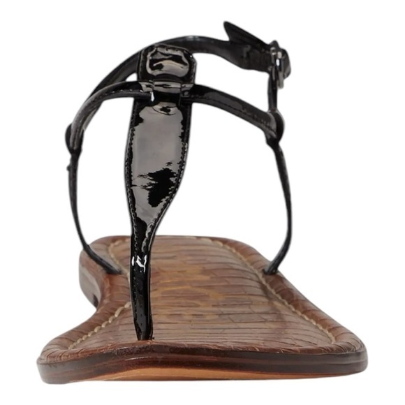 Sam Edelman Kids Black‎ Leather T-strap Gigi Thong Sandals Size 11 - Picture 3 of 8